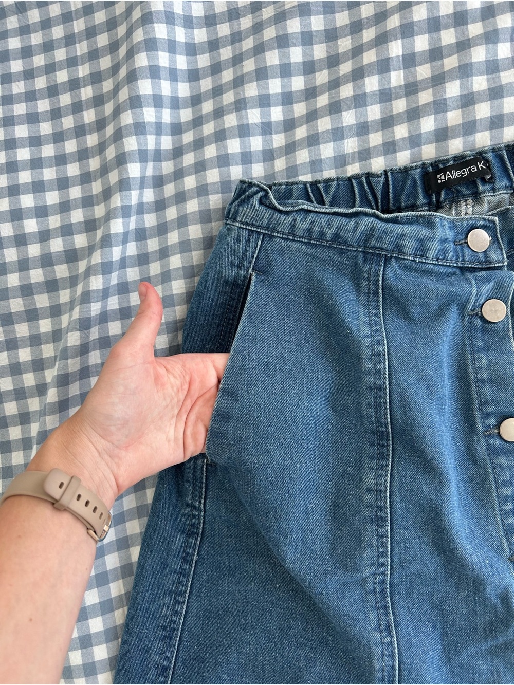 Denim Button-Front Skirt - Picture 4 of 4